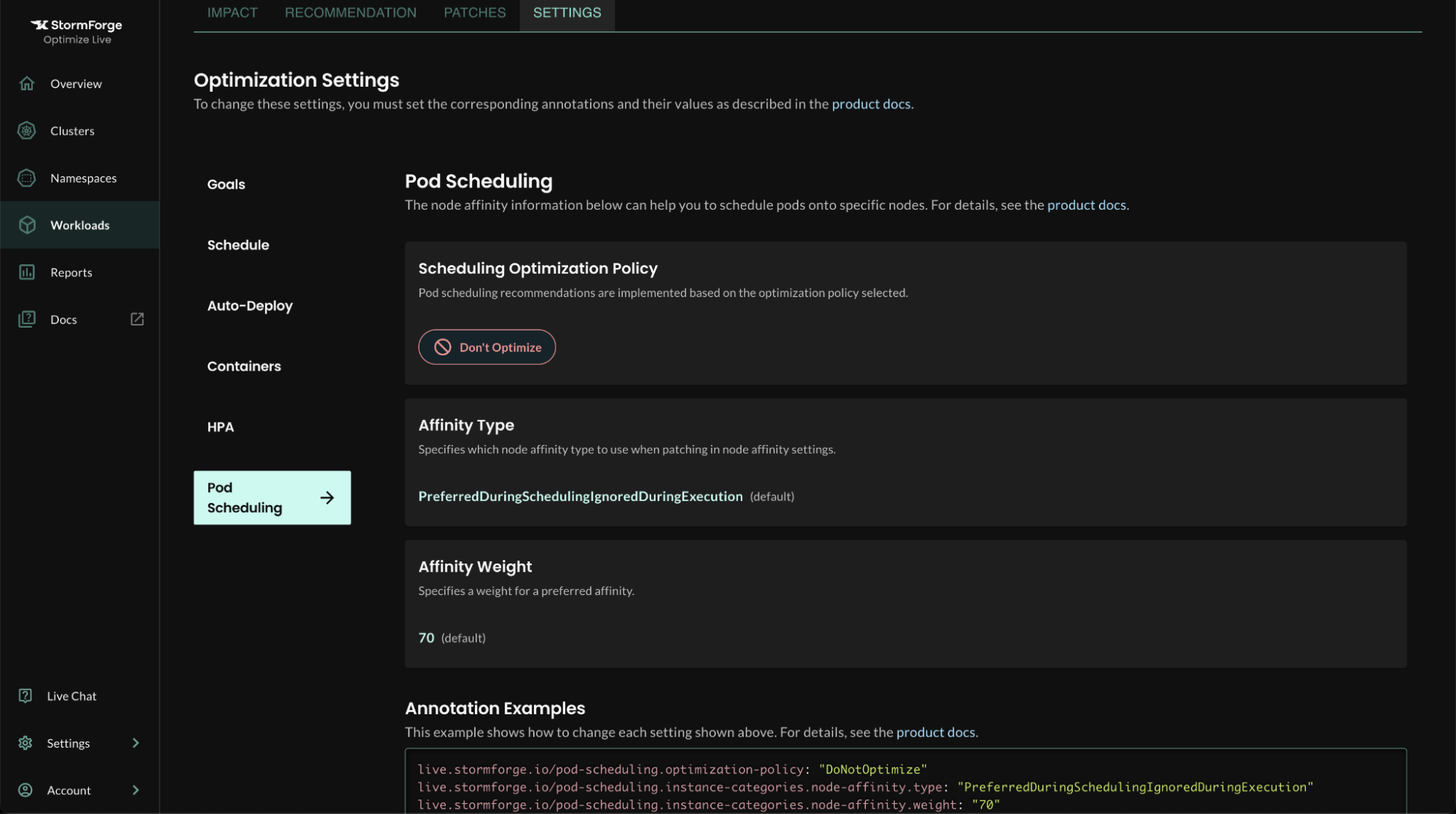 Configure pod scheduling