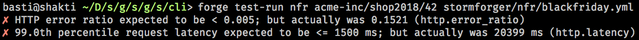 CLI NFR Output